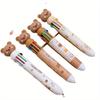 5 Cute Little Bear Ten-color Pen Cartoon Press 10 Color Ballpoint Pen Stationery Multi-color Hand Pen Graffiti Pen Oil Pen
