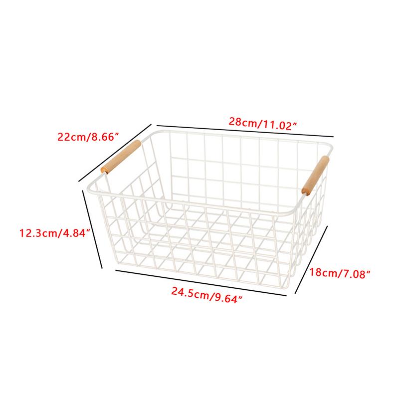Ins Wind Wrought Iron Storage Basket Japanese Desktop Storage Basket Bathroom Simple Storage Basket Kitchen Storage Box Desk Organizer