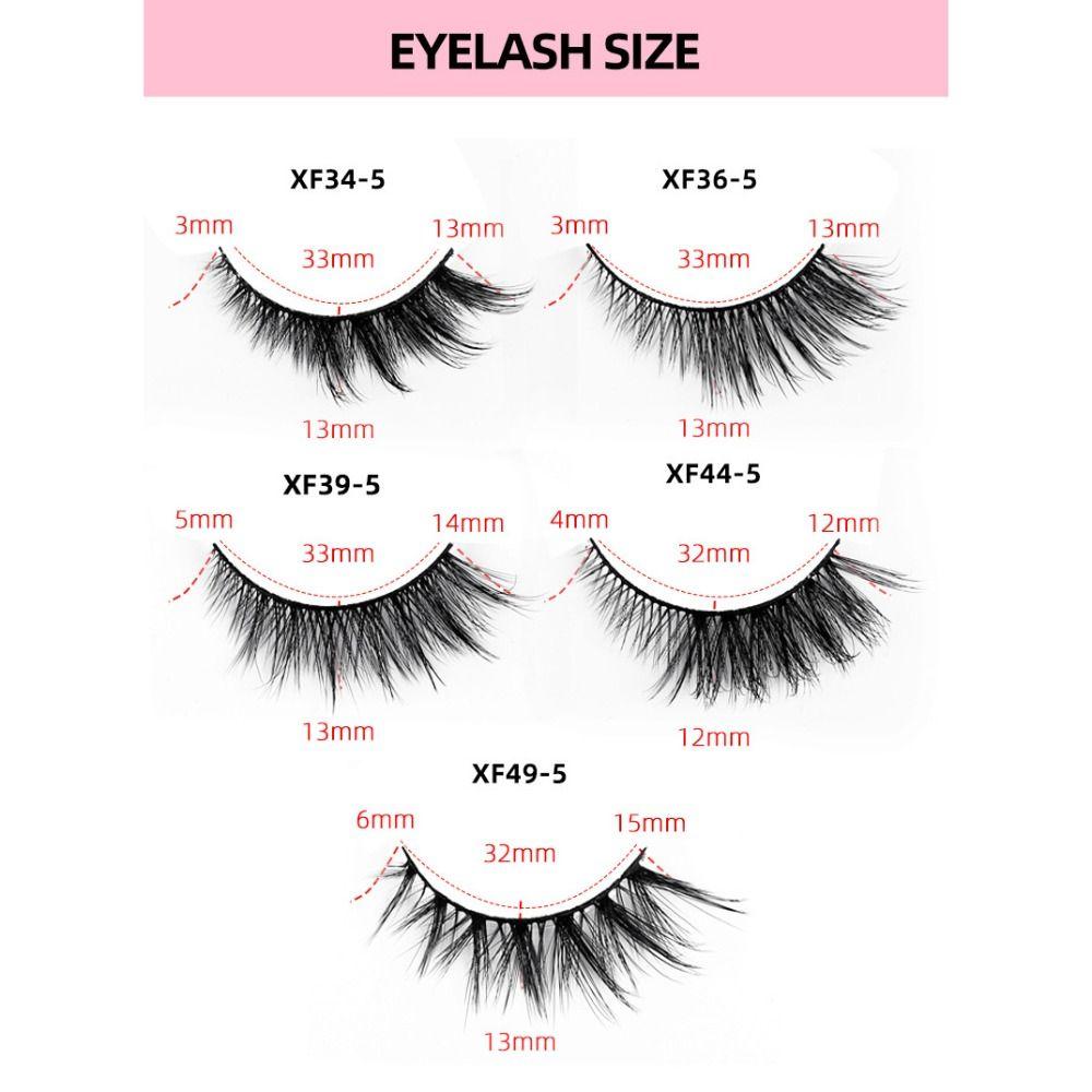 5Pairs Faux Mink Individual False Eyelashes Oblique Flight Clusters False Lashes  Makeup Tools