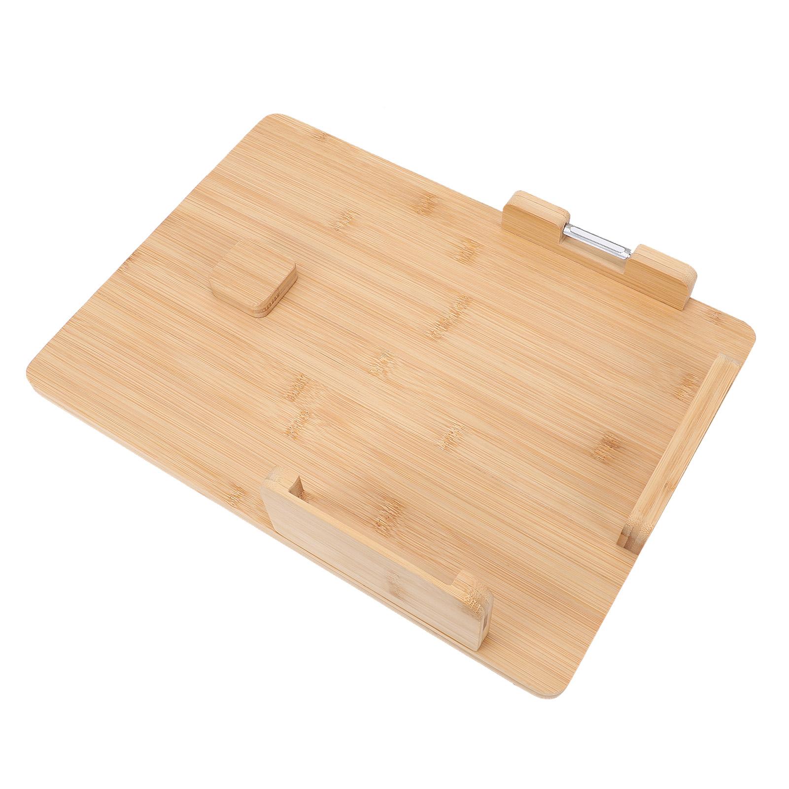 One Handed Cutting Board Bamboo Wood Multi Functional Kitchen Tool with Bread Stop for Home Use