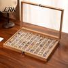 Jewelry Box with Partitions Ring Storage Box, Durable Wood Compartmentalized Design, Soft Neat And Orderly Velvet Interior Multi-grid Organizer,
