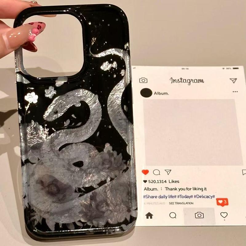 Luxus Neujahr Wirbelmuster Glitzer Schlange Handyhülle Für iPhone 17 16 15 Pro Max 14 13 12 11 Pro XS X 7 8 Plus Silikonhülle
