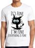 Va bene Sto bene Va tutto bene Gatto Carino Battuta Regalo Divertente Maglietta T Shirt M1056