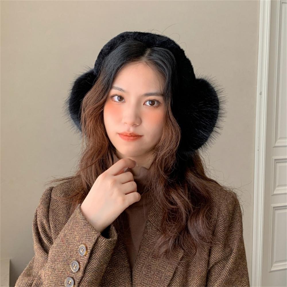 Portable Folding Winter Warm Earmuffs Woman Unisex Imitation Fox Fluffy Ear Covers Outdoor Cold Protection Soft Plush Headphones