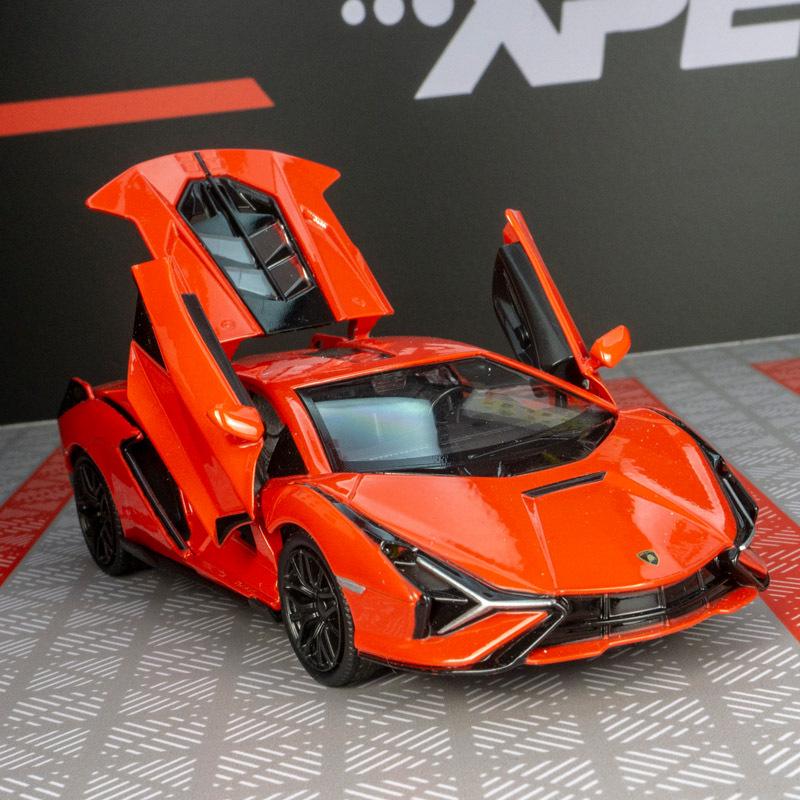 

Lamborghini Lightning Alloy Pull-Back Rally Car Model with Sound and Light жёлтый