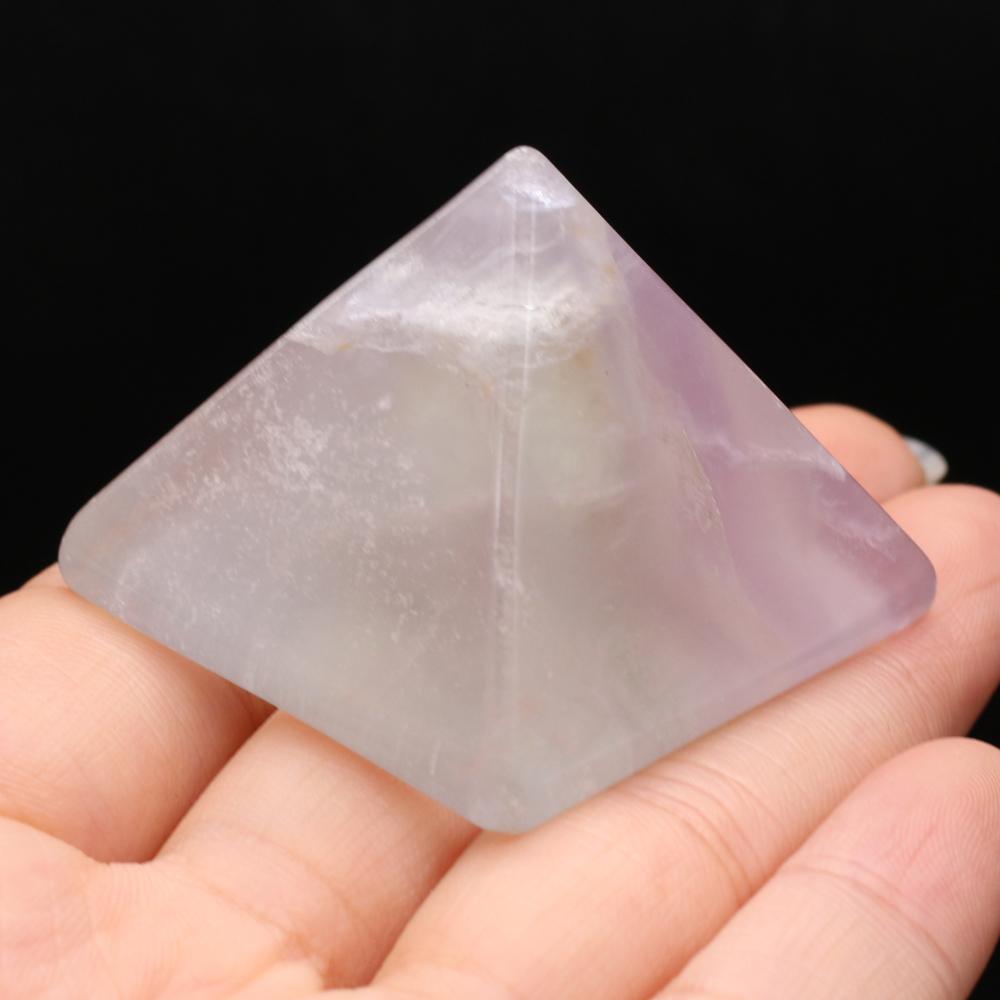 1Pc Reiki Healing Crystal Pyramid Ornament Decoration Energy Natural Stone Quartz Agate Amethyst Jade Gemstone Home Decor Jewelry Mini Furnishings 4cm