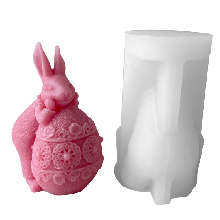 

3D Rabbit Decoration Candle Silicone Mold Resin Epoxy Craft Easter Day Crafts 1