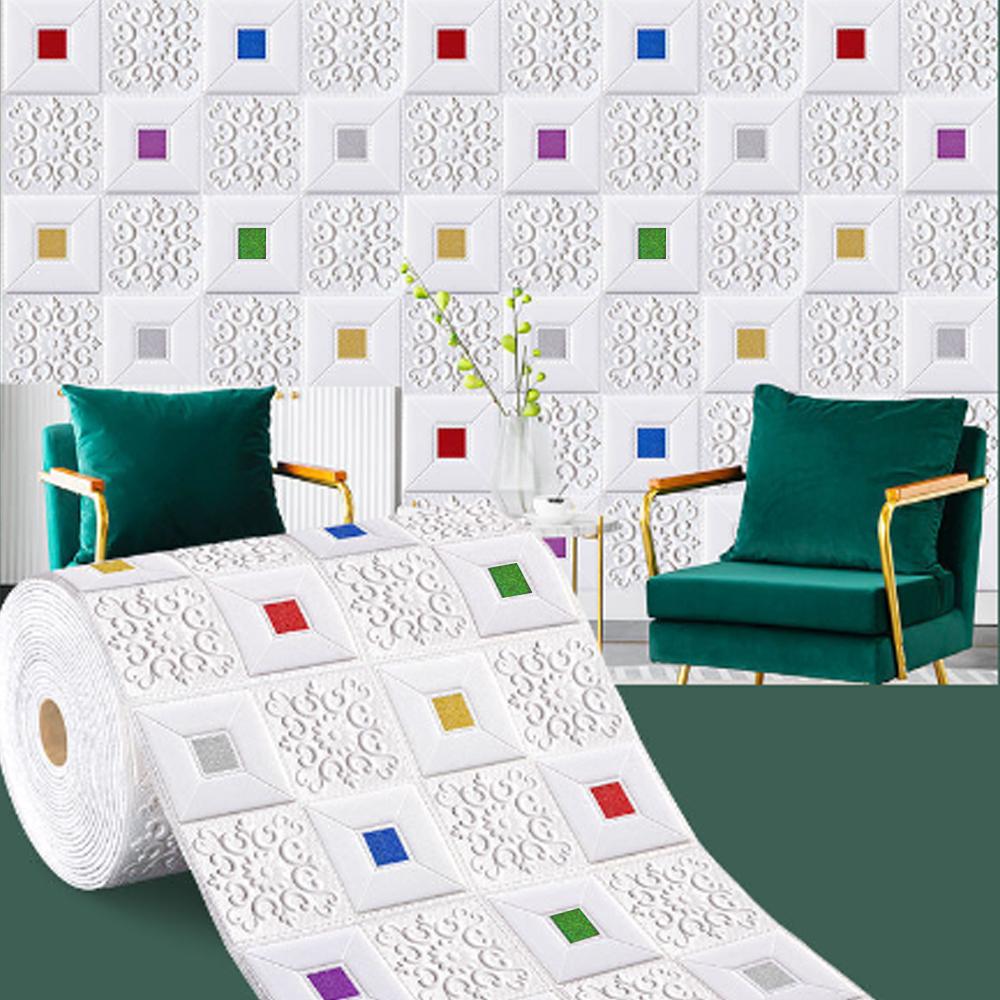 1-10 Stück 70cmx1m 3D Decke Hohe Qualität Wandaufkleber Selbstklebende Schaumpaneel Tapete Schlafzimmer Heimdekoration Wasserdicht