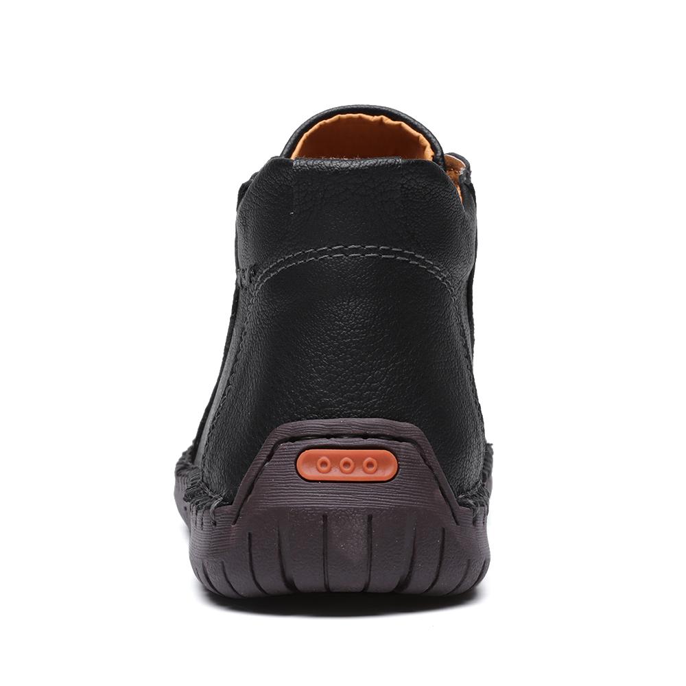 Fashion Handmade Sole Mens Casual Shoes 38-48 Leather High-Top Design Metal Buckle Shoelace Holes Tree Pattern Decoration Anti-Slip Sole