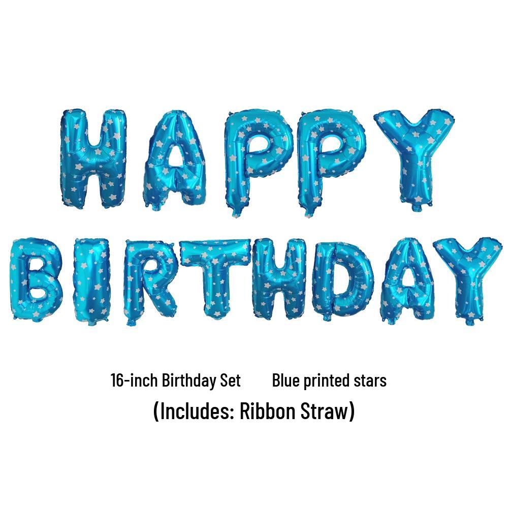 16-inch Happy Birthday Letter Balloons Decoration Set