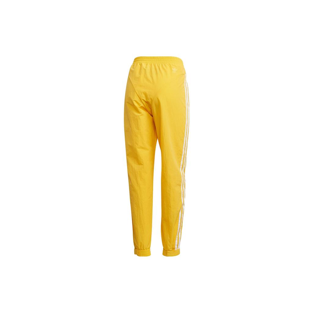 Adidas Pruhovaný potisk Jednobarevné Slim Fit Joggers s vysokým pasem Dámské spodky Oranžové GF0266
