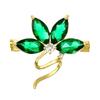 Fashion Small Flower Brooches Pins Luxury Micro-zircon Personality Snowflake Corsage Emerald Geometry Badge Female Accessories