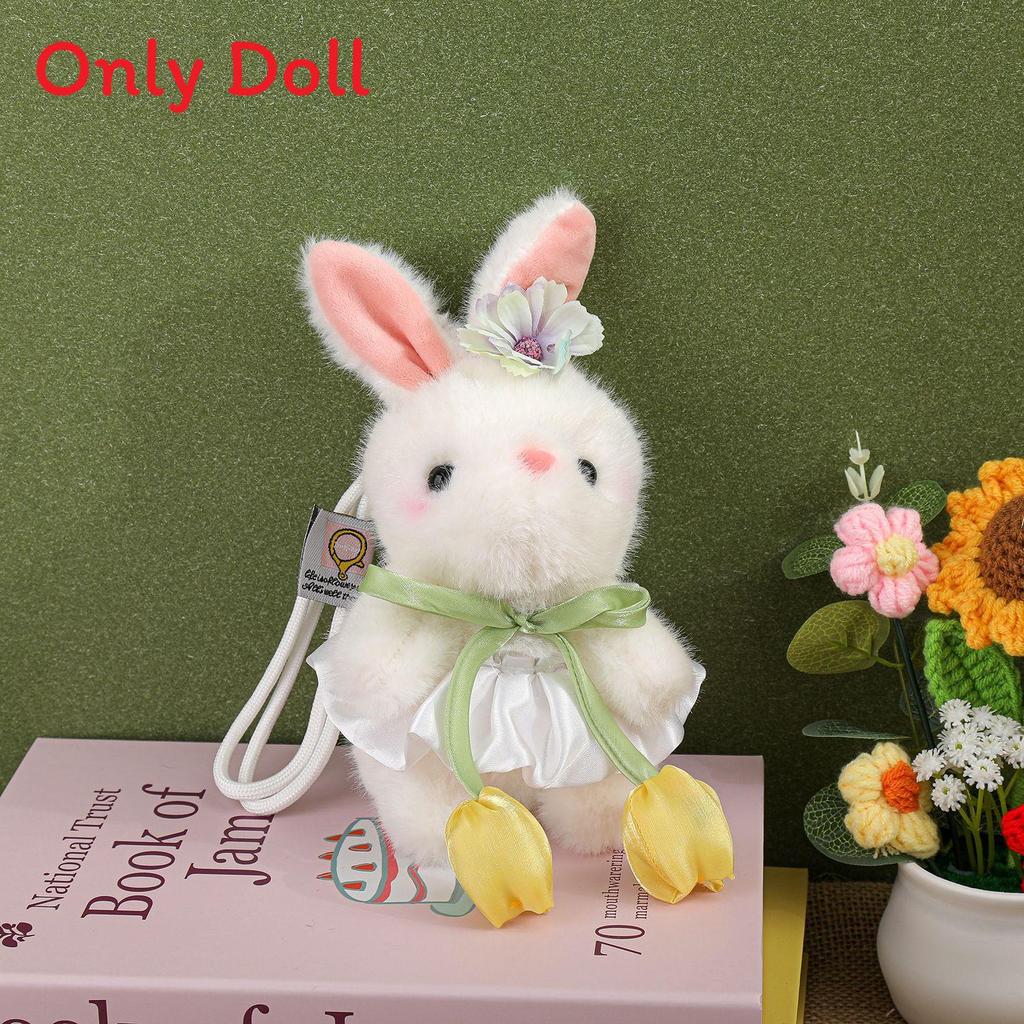 Adorable Bunny Pendant Plush Toy With Lace Accents For Kids And Teens