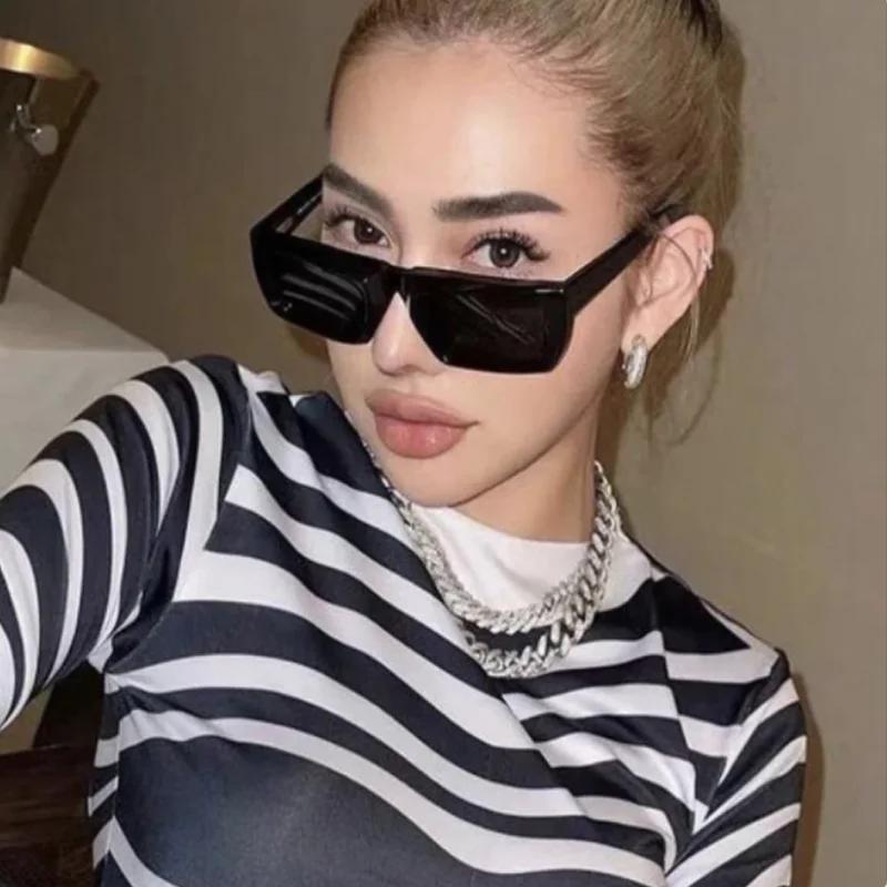 New Y2K Sunglasses for Men Women Trendy Sun Glasses Goggle Man Brand Designer Square Glasses Shades Female Eyewear Oculos