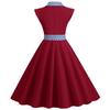 2023 Polka Dot Revers Gürtel Schmalmachender Saum Freizeitkleid