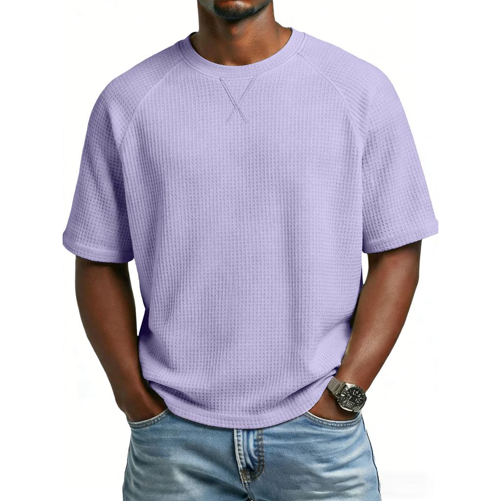 Men's -Knit Raglan Sleeve Round Neck Short Sleeve