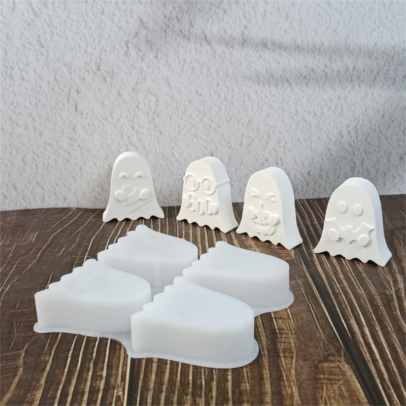 4 Cavities Ghostly Candle Molds for Candle Soap Home Decoration Multipurpose Ghostly Silicone Mould For Epoxy Resin