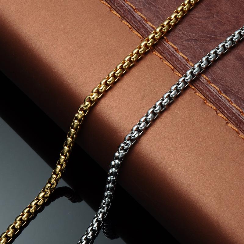 HNSP Stainless Steel Chain Necklace For Men Zircon Pendant Accessories Male Neck Chains