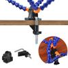 Flexible Arms Clip Soldering Helping Hands Third Hand Holder Arms PCB Adjustable Soldering Clamp Holder Magnifier Welding Desk