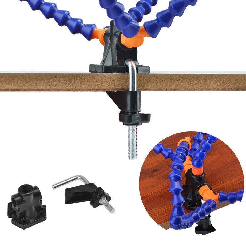 Flexible Arms Clip Soldering Helping Hands Third Hand Holder Arms PCB Adjustable Soldering Clamp Holder Magnifier Welding Desk
