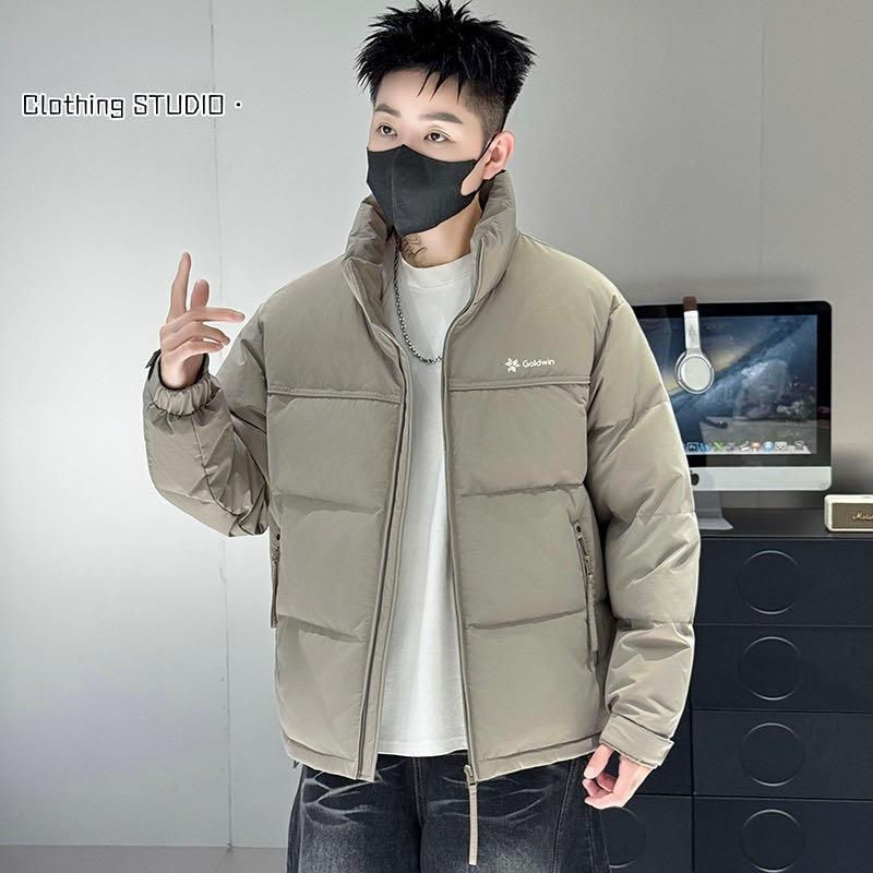 

Stand up collar down jacket men s winter 2025 new fashion casual men s high-end light and light short cotton clothes 5XL хаки