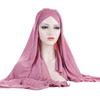 Muslim Women Long Scarf Pull On Ready Wear Instant Hijab Chemo Cap One Piece Amira Head Wrap Turban Femme Shawl Bandanas Scarves