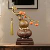 Chinese Style Persimmon Ruyi Crystal Gourd Ornament for Living Room, Entrance, or Wine Cabinet – Ideal Housewarming Gift