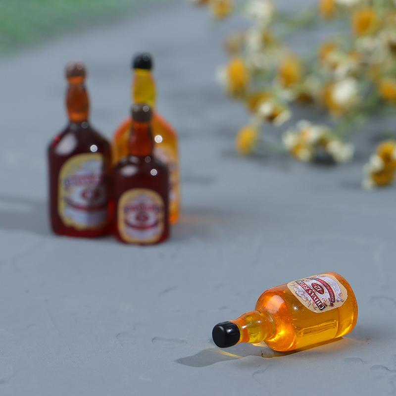 10Pcs Mini Wine Bottles Model Dollhouse Miniature 1:12 For Doll House Decoration