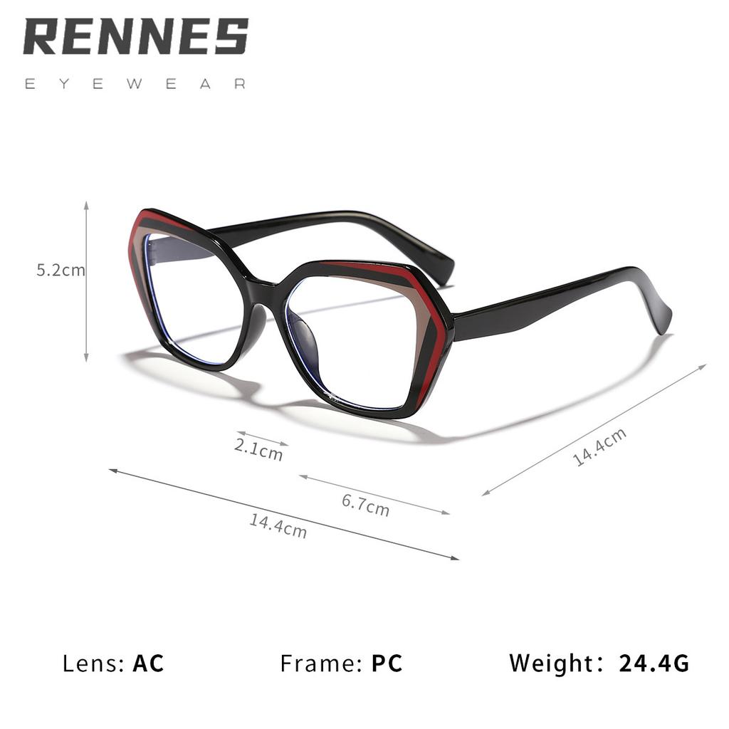 Ryan's new anti-blue glasses women's European, American ins fashion polygon face small myopia frame glasses