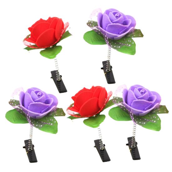 

5 шт., мультяшная плюшевая кукла, весенняя заколка для волос для девочек, подсолнух, бабочки, роза, декор в виде утки, заколка для волос, аксессуары для волос C