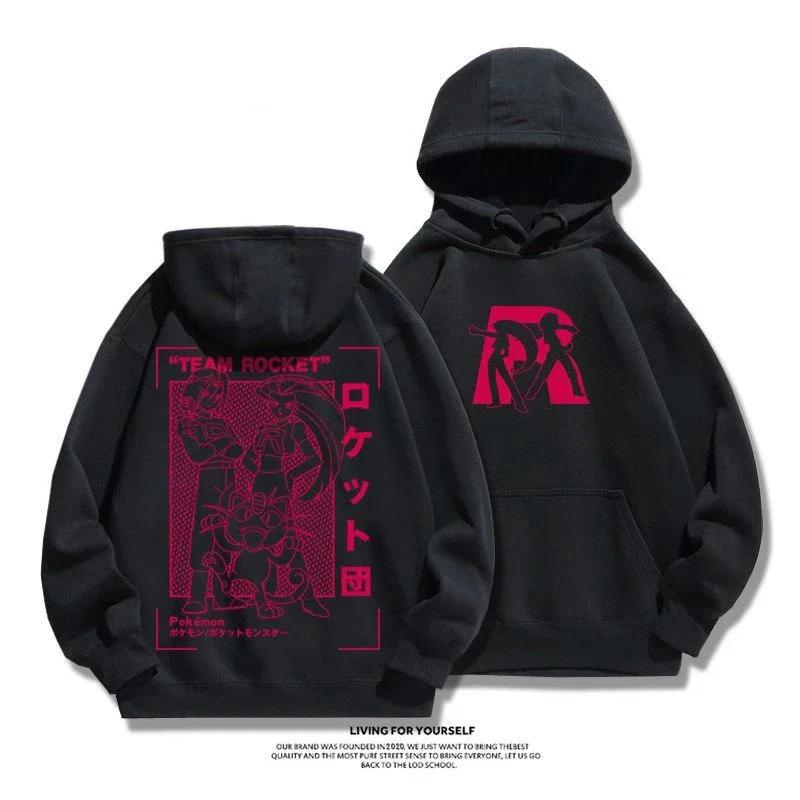 Anime Pikachu Snorlax New Sweatshirt Gengar Men Women Autumn Winter Hoodie Student Sweater Youth Cool Sports Jacket Coat