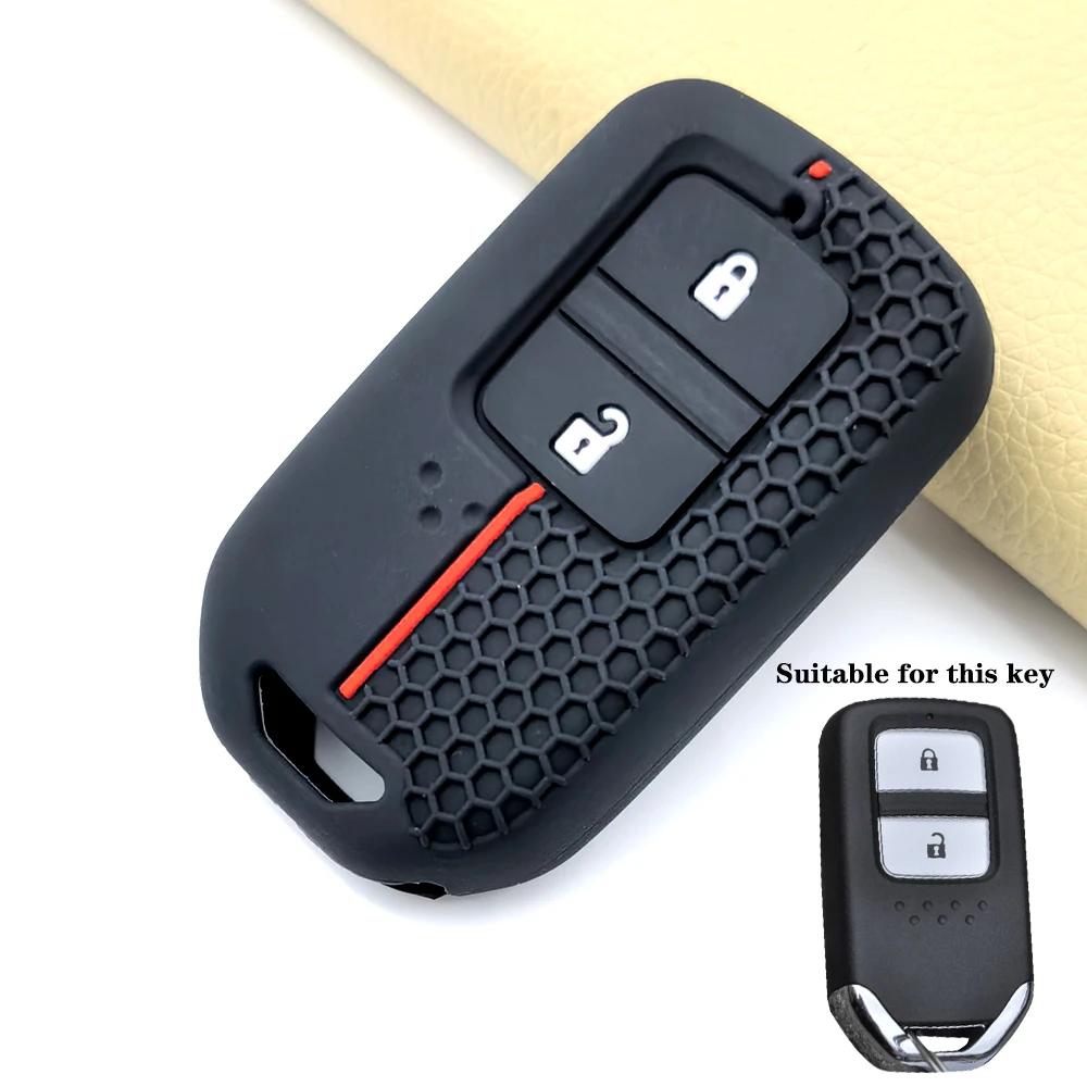 Silicone Remote Car Key Case For Honda Fit Gp5 Shuttle Gp8 Jade Vezel City Civic Jazz Brv 2 Buttons Key Cover Car Accessories