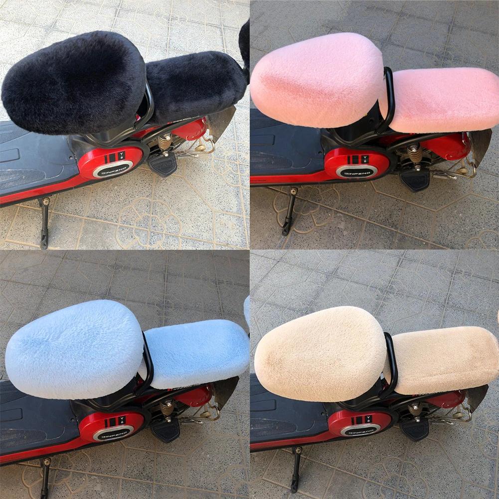 Plush Electric Bicycle Seat Cushion Cover Motorcycle Saddle Soft Seat Covers Cycling Cushion Saddle Comfortable Winter Pad