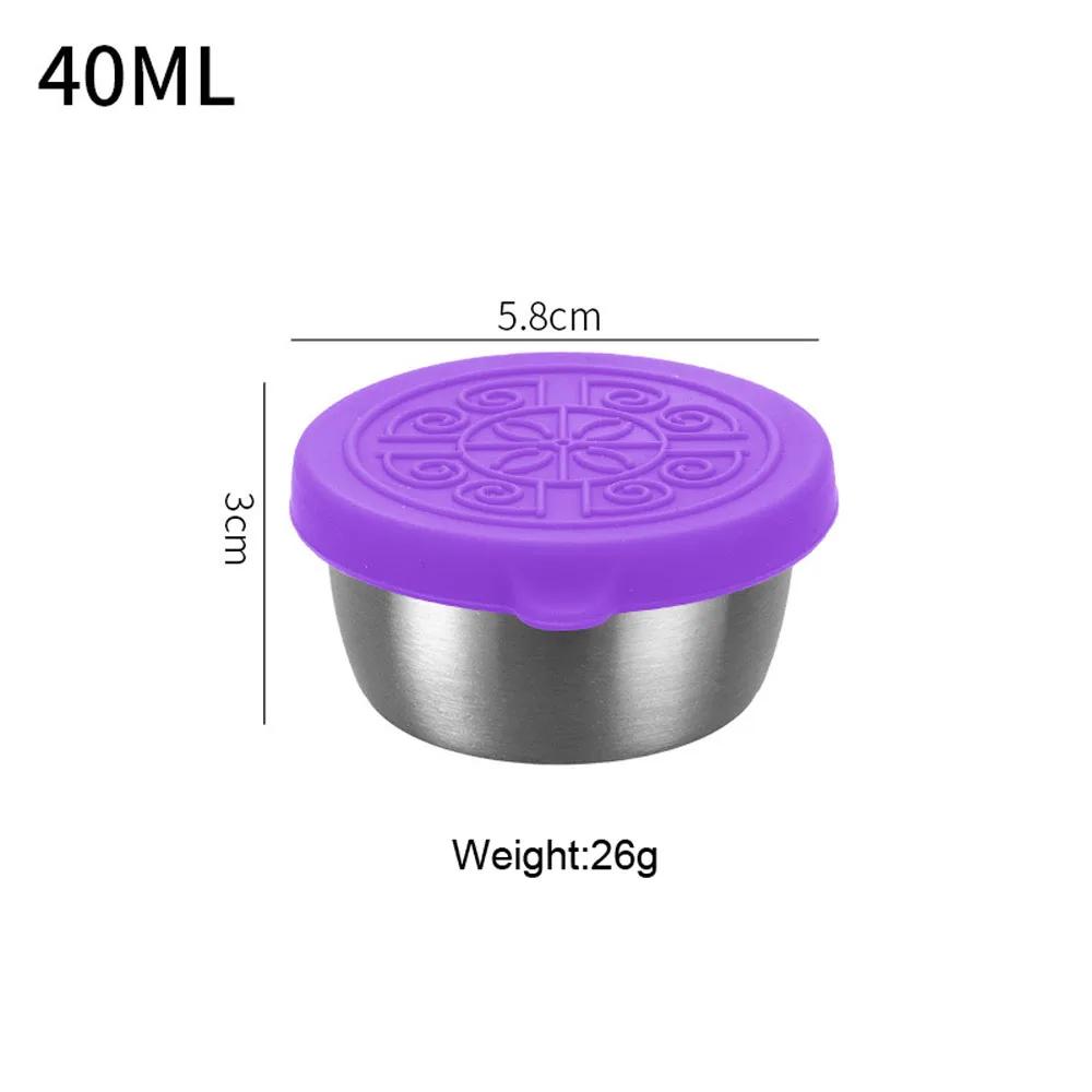 1ks Nádoba na salátový dresink s 1,35oz/40ml opakovaně použitelným nerezovým kelímkem a nepropustnými silikonovými víčky do svačinové krabičky a na piknik