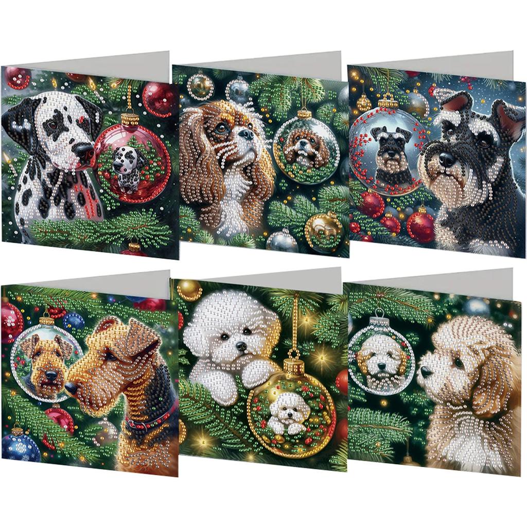 6Pcs Flower Butterfly Rhinestone Painting Card Kit Diamond Drawing Card Diamond Painting Greeting Card for Holiday Party Favors