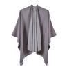 Women S Double Sided Faux Cashmere Split Shawl Cloak Warm Air Condition Blanket