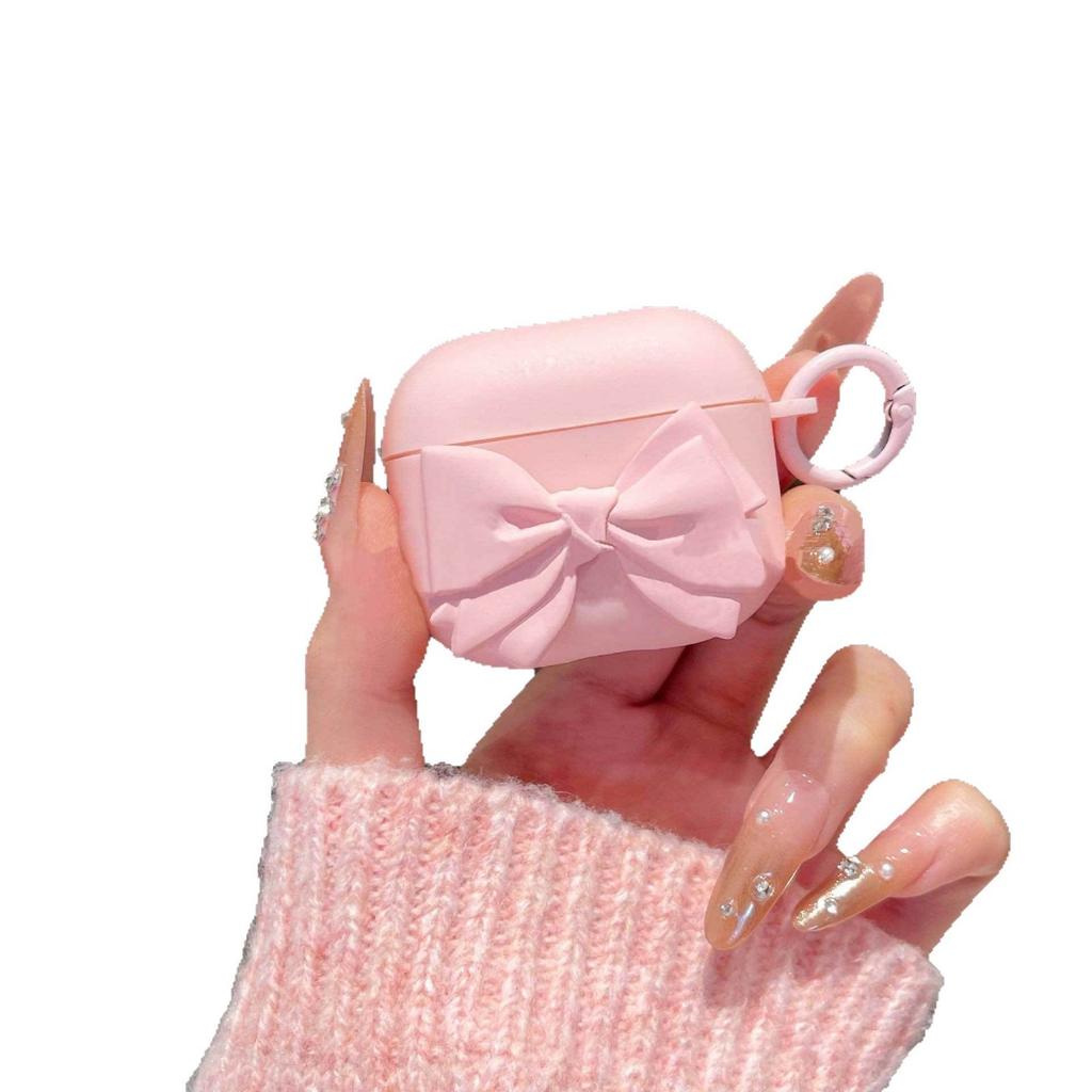 ins three-dimensional bow earphone case is suitable for Apple AirPodsPro1 protective case 1/1st generation wireless earphone case.