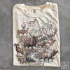 North American Wildlife Shirt, Moose Deer Elk Mountain Goat Graphic Tee, Vintage Hunting Nature T Shirt Gift