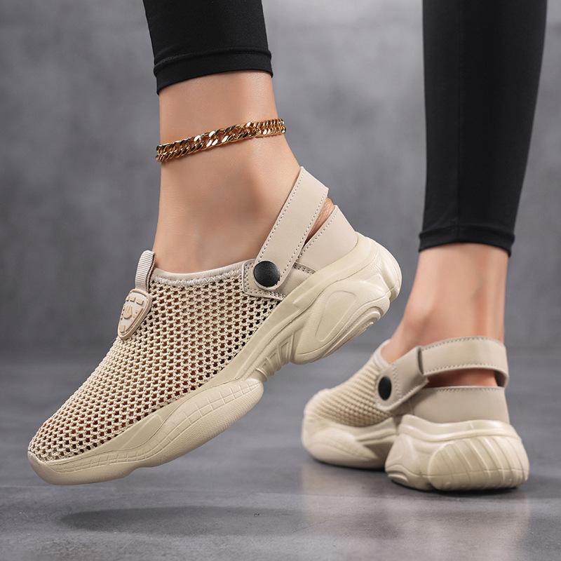 Women's non-slip and breathable fly-woven bag head slippers, thin breathable and lightweight casual sports sandals