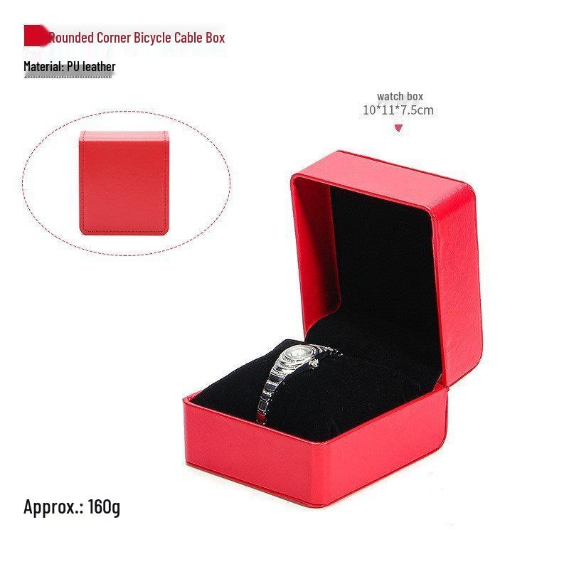Frosted PU Flip-Top Watch and Jewelry Storage Box