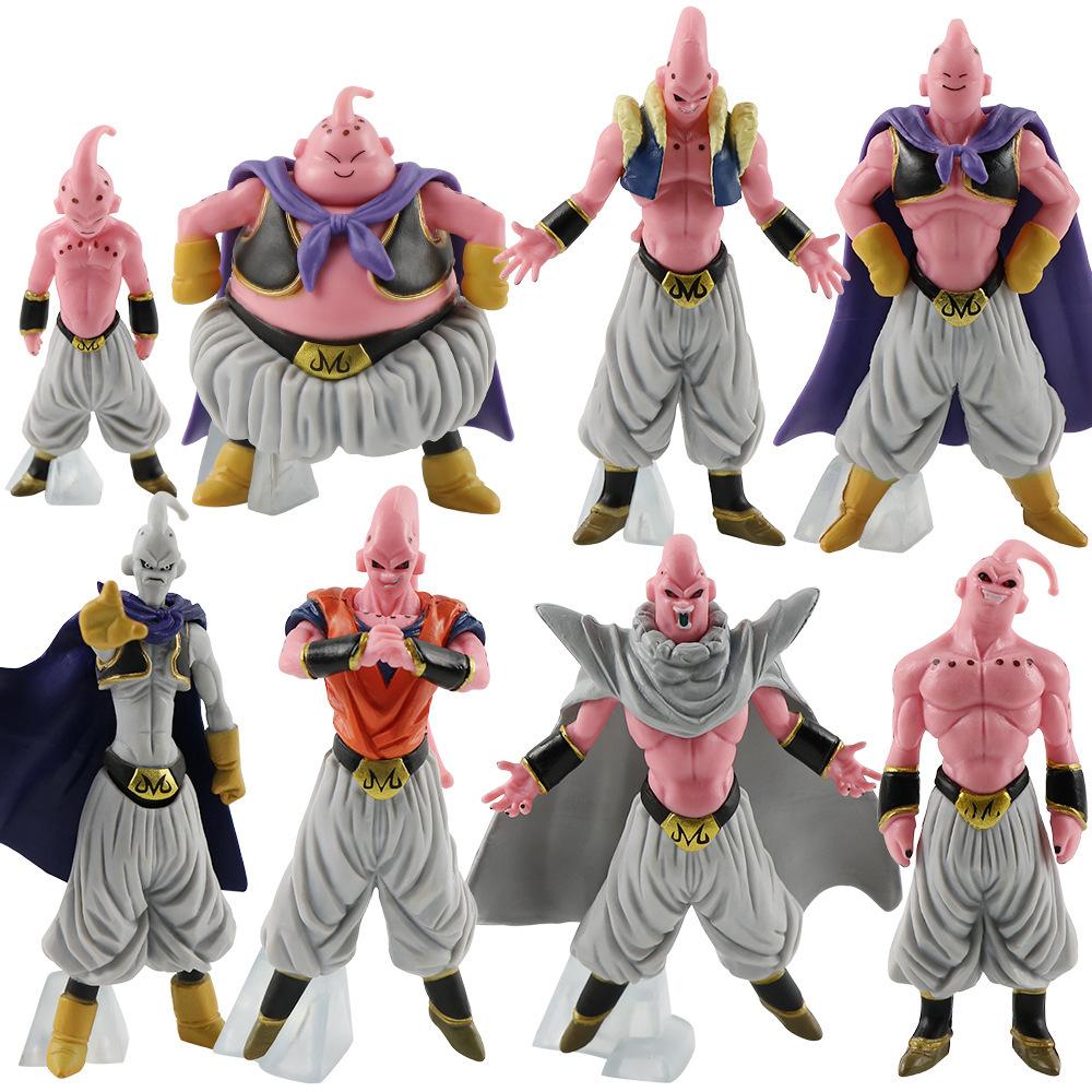 8pcs/Set Dragon Ball Z Anime Figure Majin Buu Fat Buu PVC Action Figures Collection Model Toys Children Adult Gifts Anime Statue