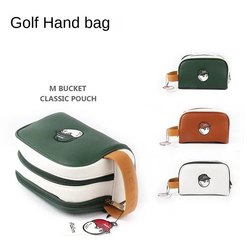 

Golf Portable Ball Bags PU Leather Lightweight Zip Bag Golf Ball Accessories Storage Carry Bag