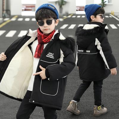 Kinderbekleidung Jungen Winter Daunenjacke Kinder Mittellange Baumwolljacke Mittlere und Große Kinder Verdickte Jungen Baumwolljacke