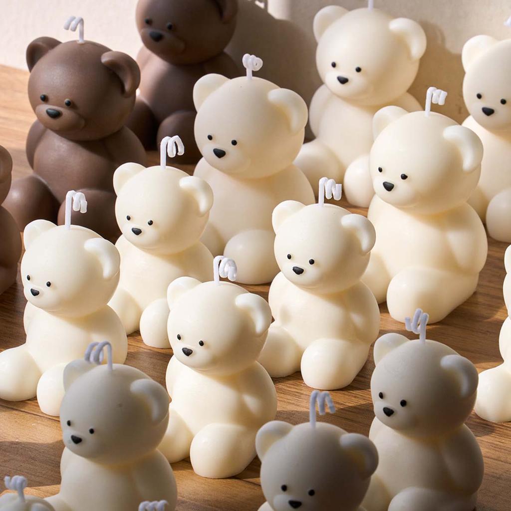 3D Cute Bear Silicone Candle Mold DIY Animal Ornaments Craft Gifts Making Aromatherapy Soap Plaster Resin Casting Molds Home Dec