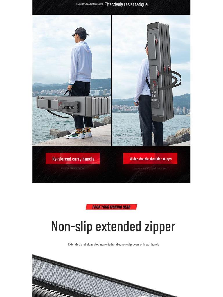 Bolsa Espessa de Grande Capacidade de Três Camadas para Armazenamento de Aparelhos e Varas de Pesca