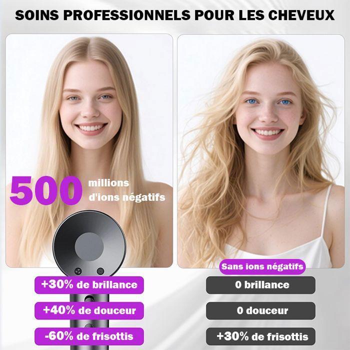 Sèche-cheveux - WENZYLIQUOX - Sans Dégâts Chaleur - 160000 tr/min - 500M ions négatifs - 1600W
