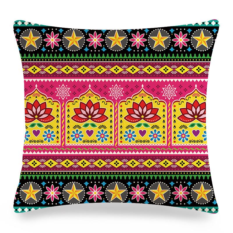 Seamless Lace Ethnic Style Digital Printing Short Plush Pillow Covers For Car Sofa Office Cushion Cover Home Goods 60X60Cm