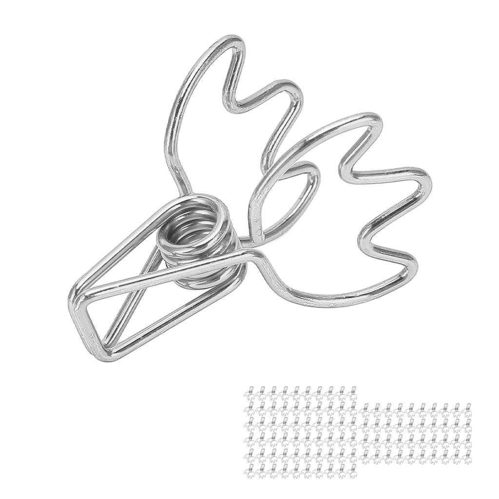 100Pcs Paper Clamps Metal Hollow Strong Clamping Force Crown Shape Tail   Clips for   School Home