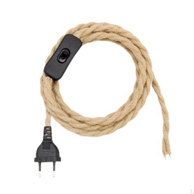 Ummanteltes Lampenkabel mit Schalterknopf und Stecker für Stehleuchten Pendelleuchte 1,8m