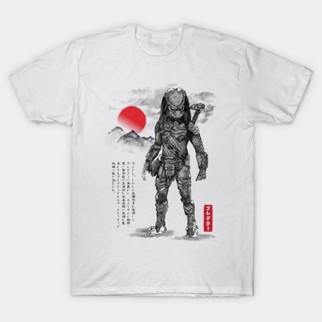 predator Japanese horror Christmas birthday halloween funny gift t shirt 4XL